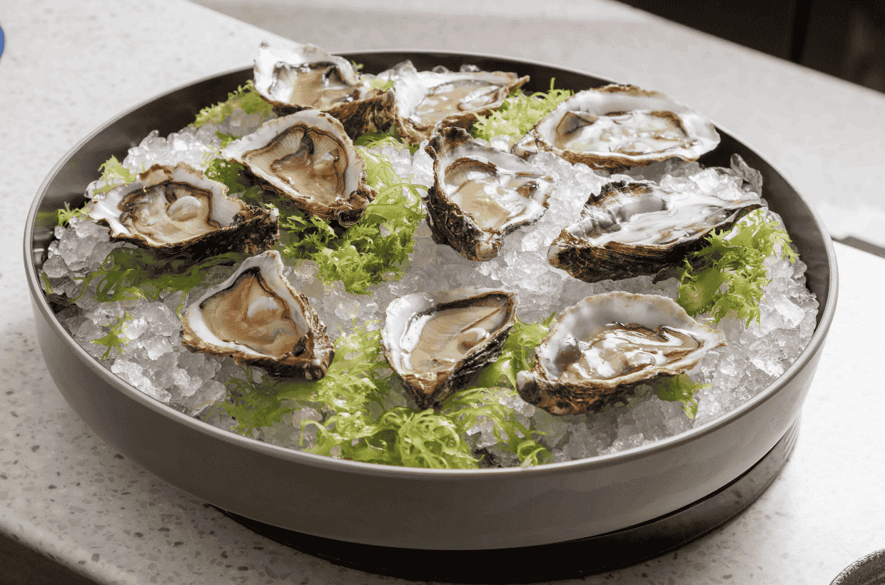 Fresh oysters at SKYE the Rooftop Bar and Brasserie at the Park Lane Hong Kong